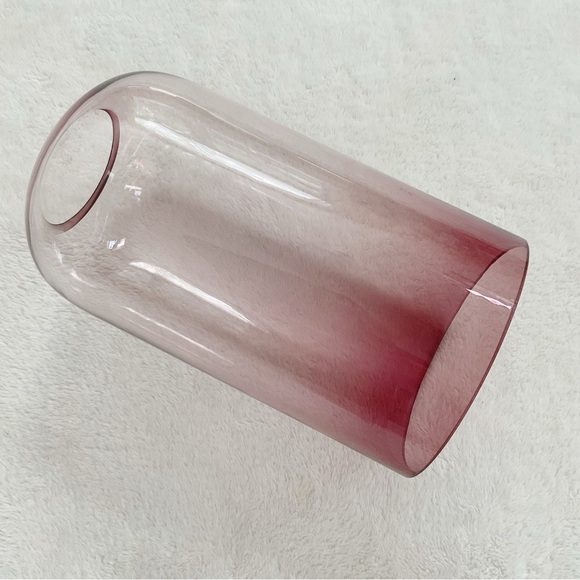 Anthro Ombre Glass Cloche Hurricane Candle Holder Blush Amber - Picture 3 of 16